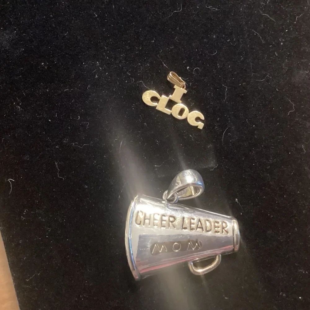 Set of 2 Pendants - Clog and Cheerleader Mom